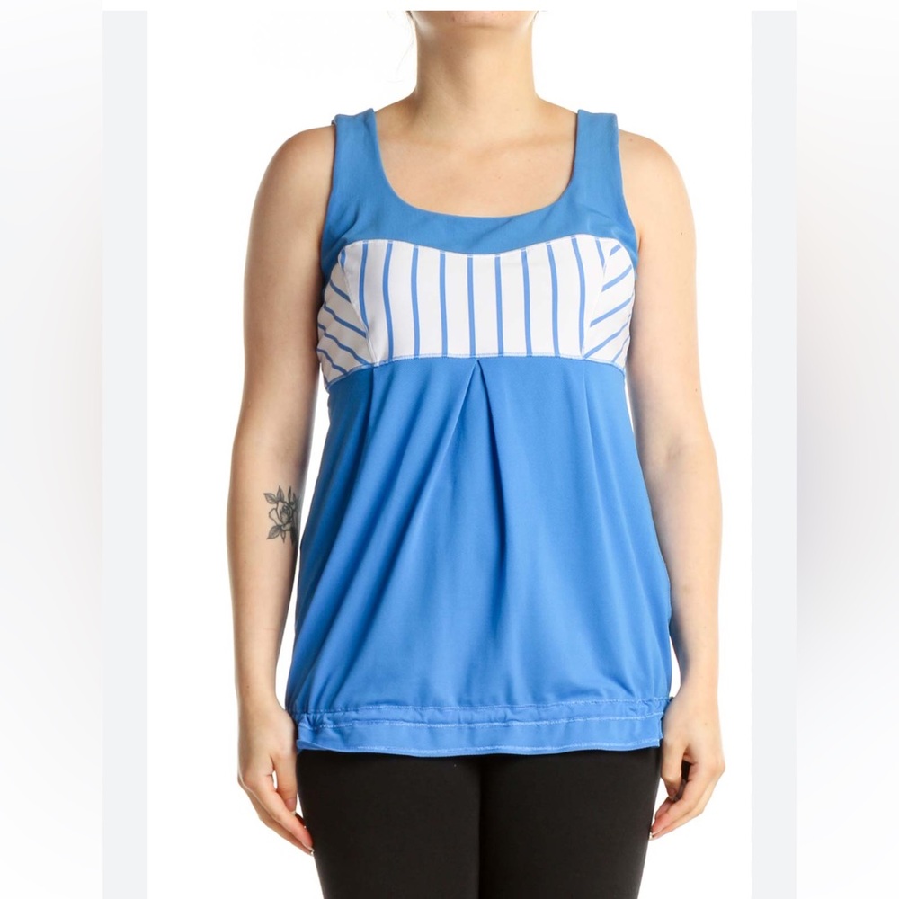 Lululemon Blue and White Elevate Tank Womens Size 6